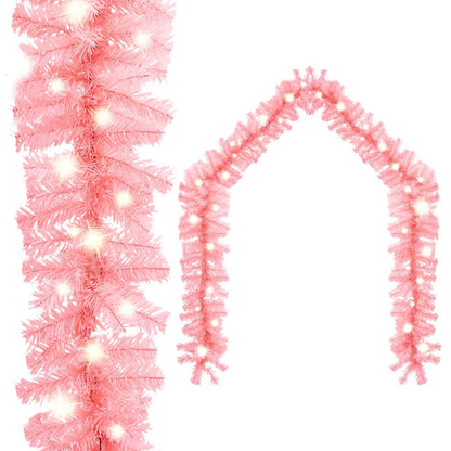 Weihnachtsgirlande mit LED 10 m Rosa