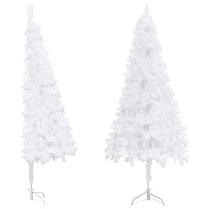 Künstlicher Eck-Weihnachtsbaum Weiß 150 cm PVC