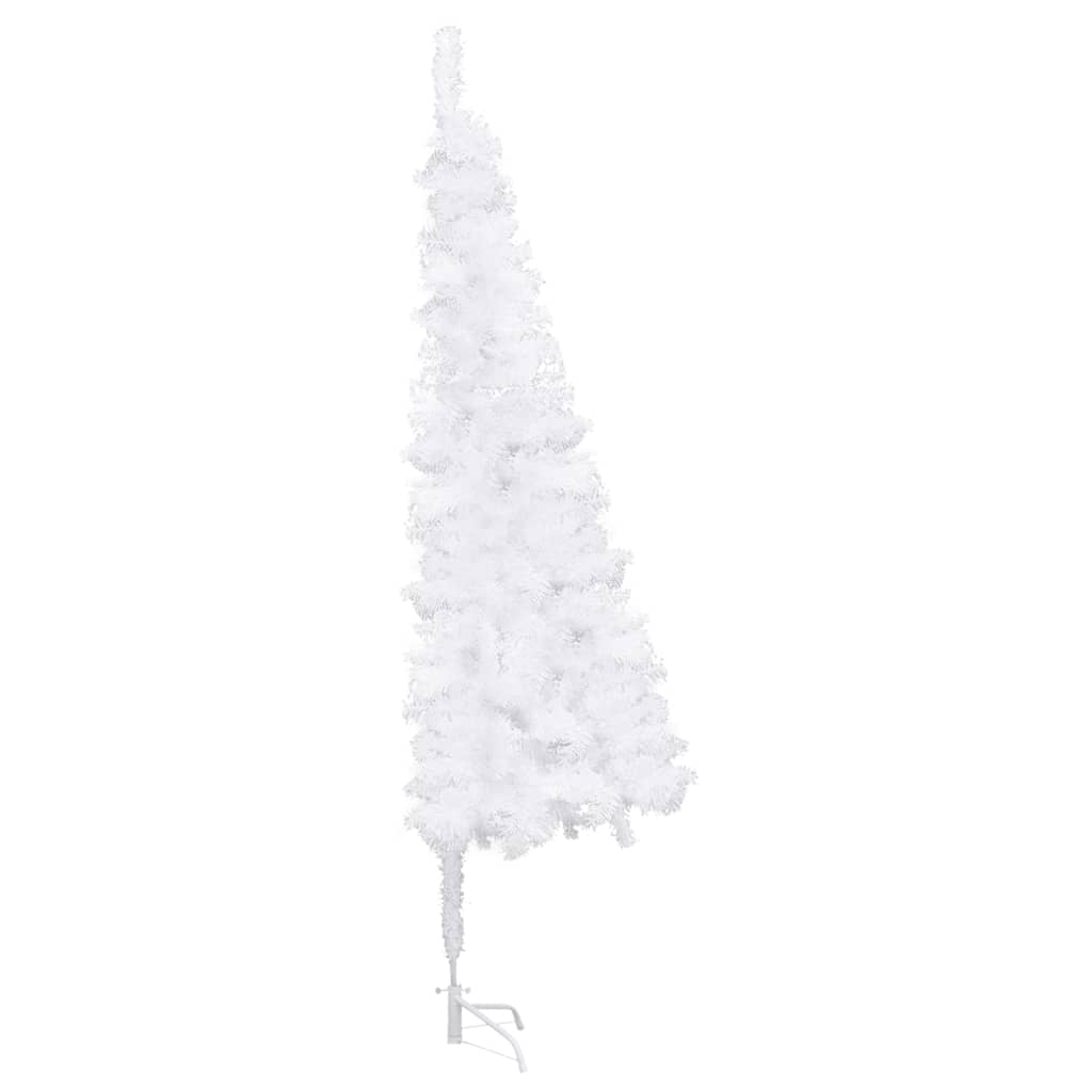 Künstlicher Eck-Weihnachtsbaum Weiß 150 cm PVC