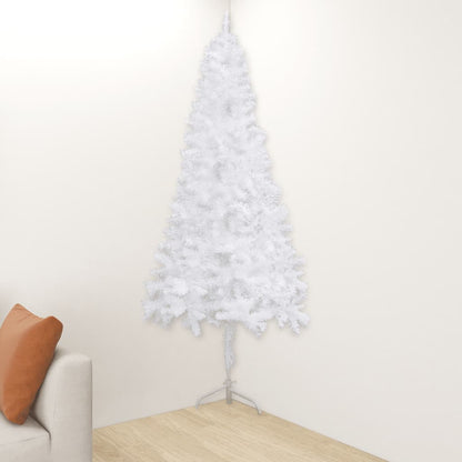 Künstlicher Eck-Weihnachtsbaum Weiß 210 cm PVC