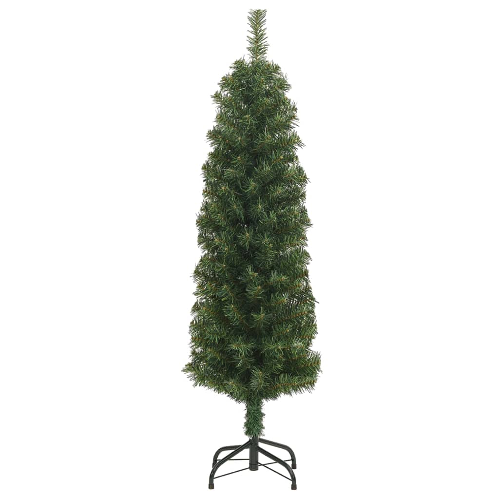 Künstlicher Weihnachtsbaum Schlank mit Ständer Grün 120 cm PVC