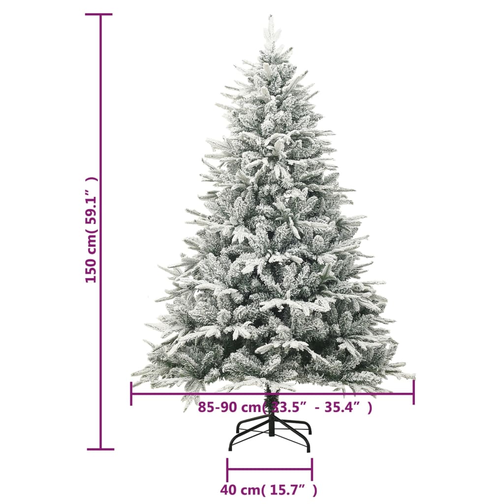 Künstlicher Weihnachtsbaum Beschneit Grün 150 cm PVC PE