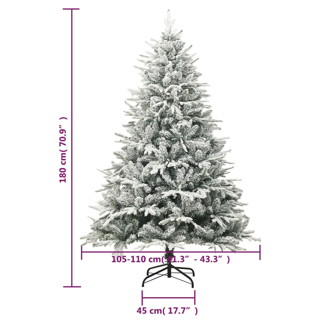 Künstlicher Weihnachtsbaum Beschneit Grün 180 cm PVC PE