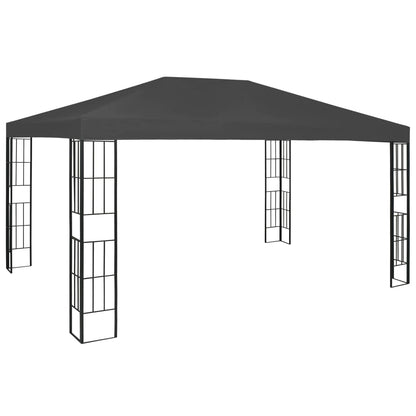 Pavillon mit LED-Lichterkette 3x4 m Anthrazit