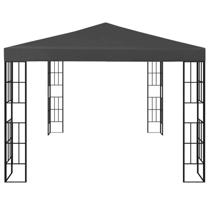 Pavillon mit LED-Lichterkette 3x4 m Anthrazit