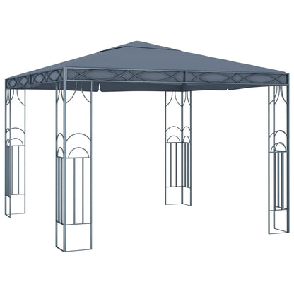 Pavillon mit LED-Lichterkette 300x300 cm Anthrazit