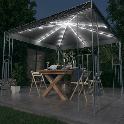 Pavillon mit LED-Lichterkette 300x300 cm Anthrazit