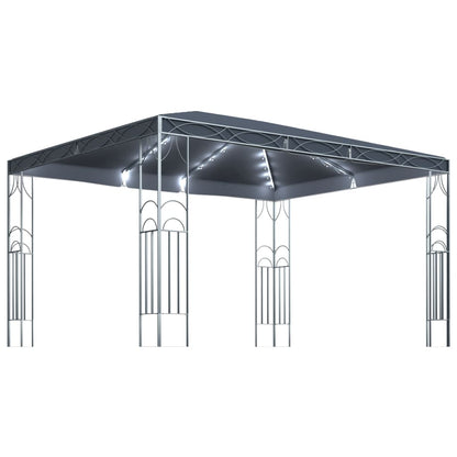 Pavillon mit LED-Lichterkette 400x300 cm Anthrazit