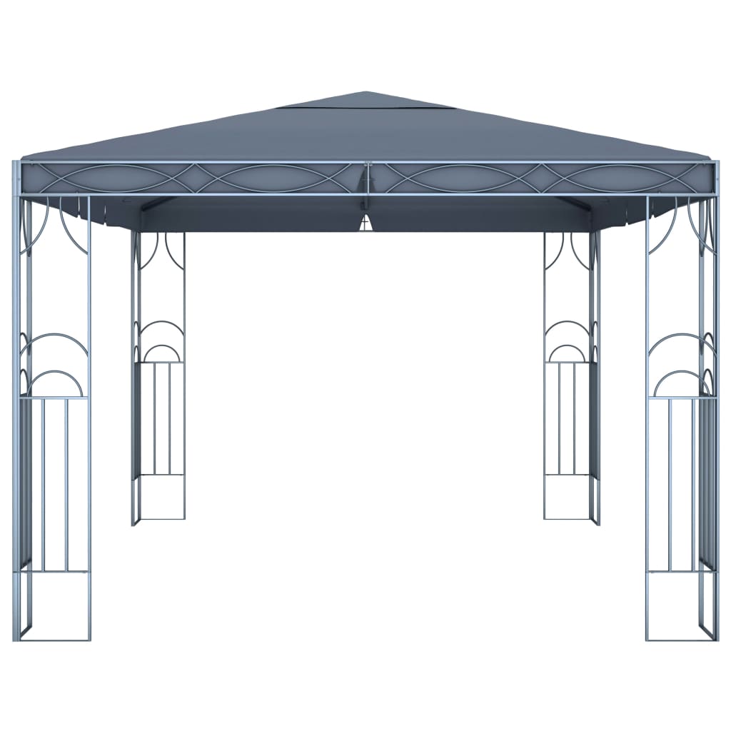 Pavillon mit LED-Lichterkette 400x300 cm Anthrazit