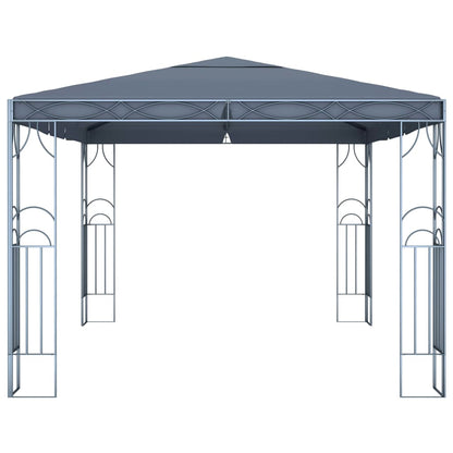 Pavillon mit LED-Lichterkette 400x300 cm Anthrazit