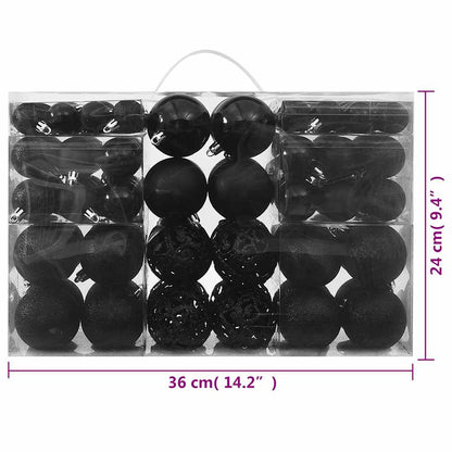Set di palline di Natale da 100 pezzi, nere