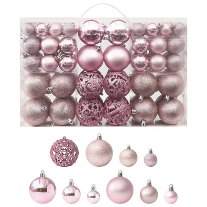 Set di palline di Natale da 100 pezzi, rosa