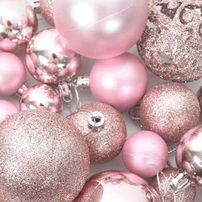 Set di palline di Natale da 100 pezzi, rosa
