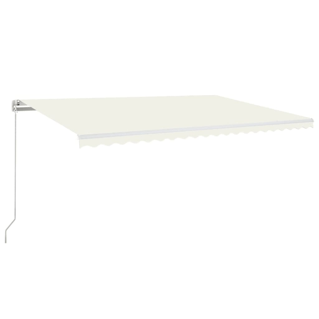 Markise Manuell Einziehbar mit LED 500x300 cm Creme