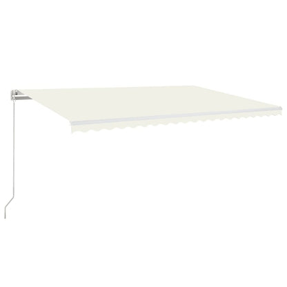 Markise Manuell Einziehbar mit LED 500x300 cm Creme