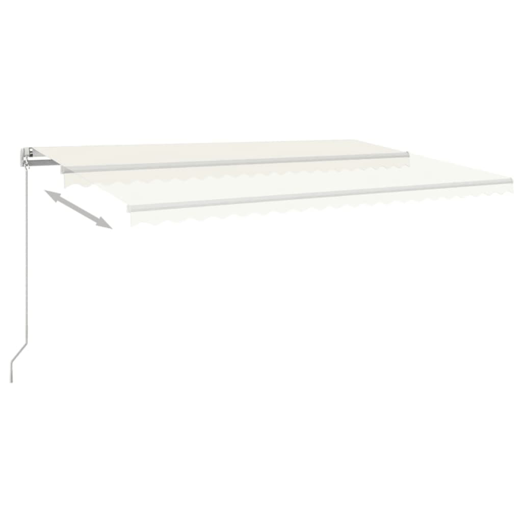 Markise Manuell Einziehbar mit LED 500x300 cm Creme