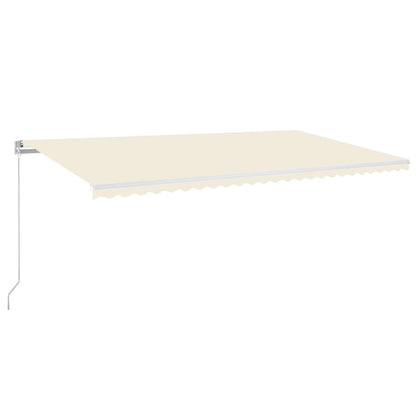 Markise Manuell Einziehbar mit LED 600x300 cm Creme