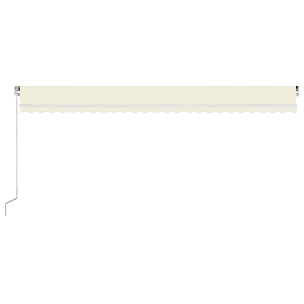 Markise Manuell Einziehbar mit LED 600x300 cm Creme