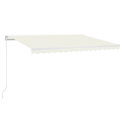 Markise Manuell Einziehbar mit LED 450x350 cm Creme