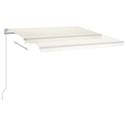 Markise Manuell Einziehbar mit LED 450x350 cm Creme