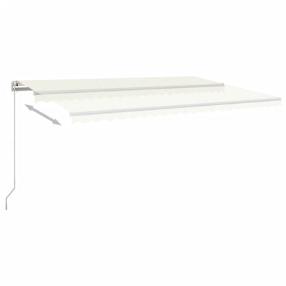 Markise Manuell Einziehbar mit LED 500x350 cm Creme