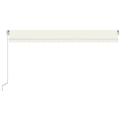 Markise Manuell Einziehbar mit LED 500x350 cm Creme