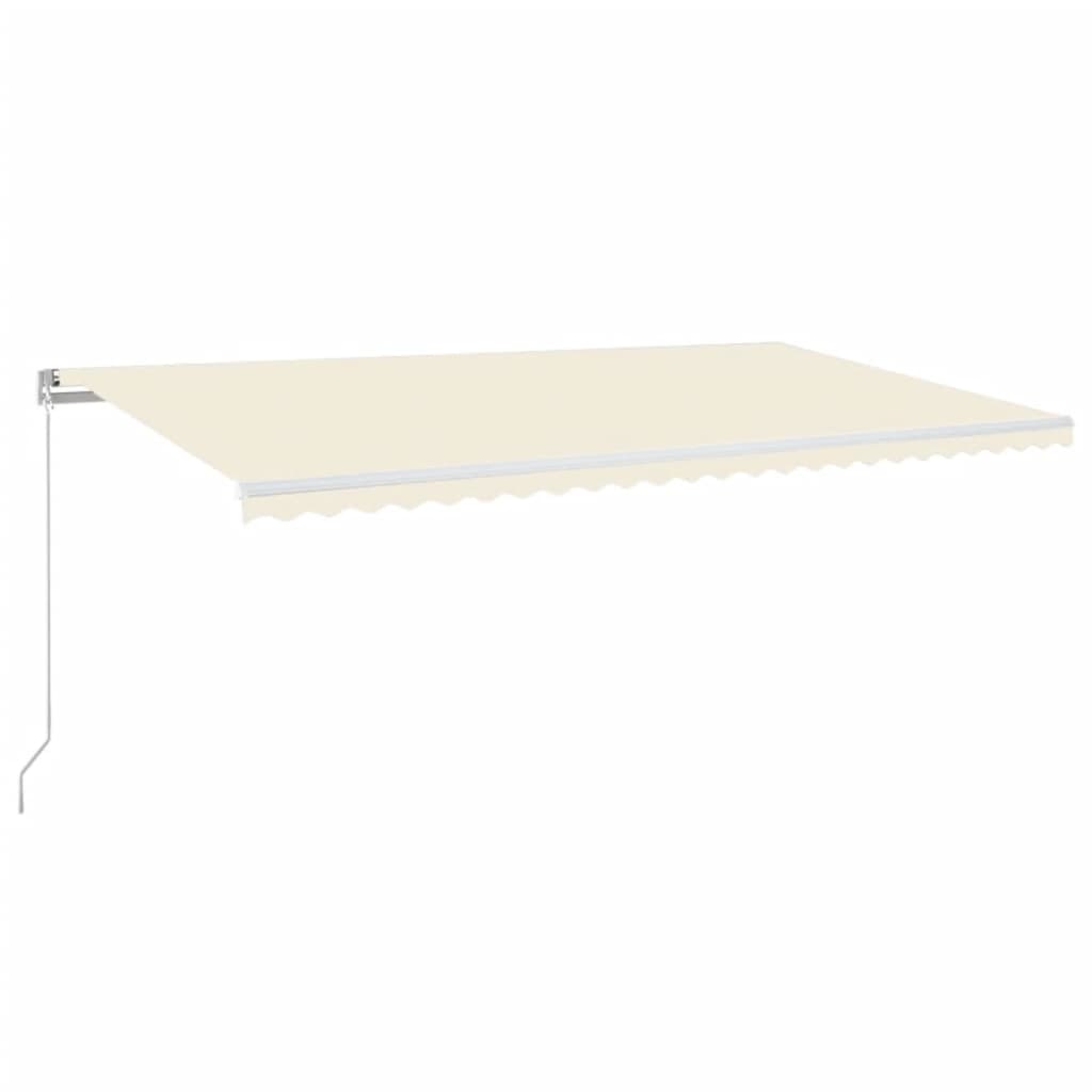 Markise Manuell Einziehbar mit LED 600x350 cm Creme