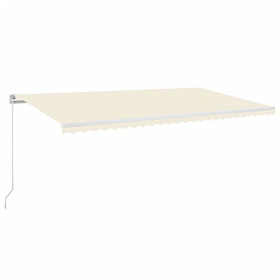 Markise Manuell Einziehbar mit LED 600x350 cm Creme