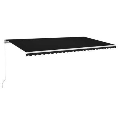 Markise Manuell Einziehbar mit LED 600x350 cm Anthrazit