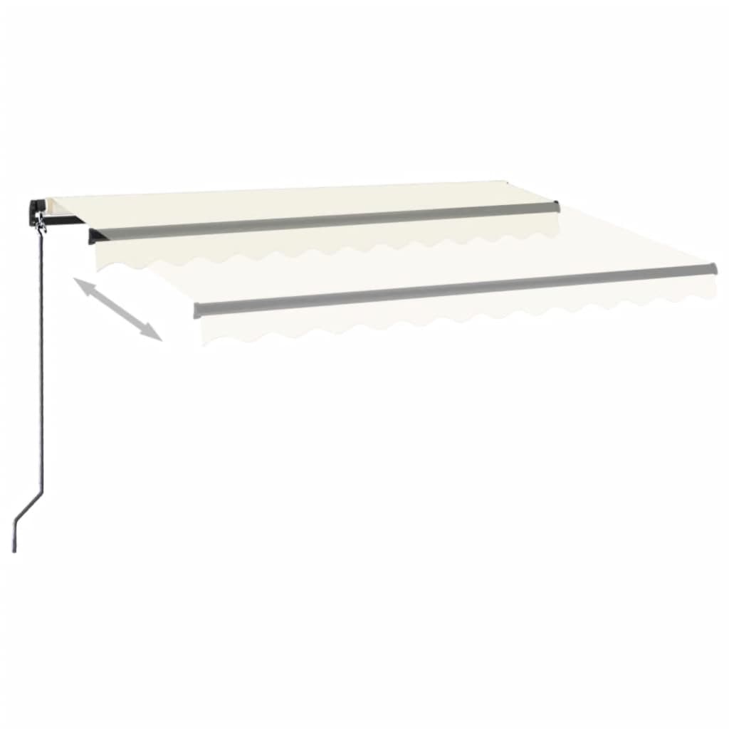 Markise Manuell Einziehbar mit LED 350x250 cm Creme