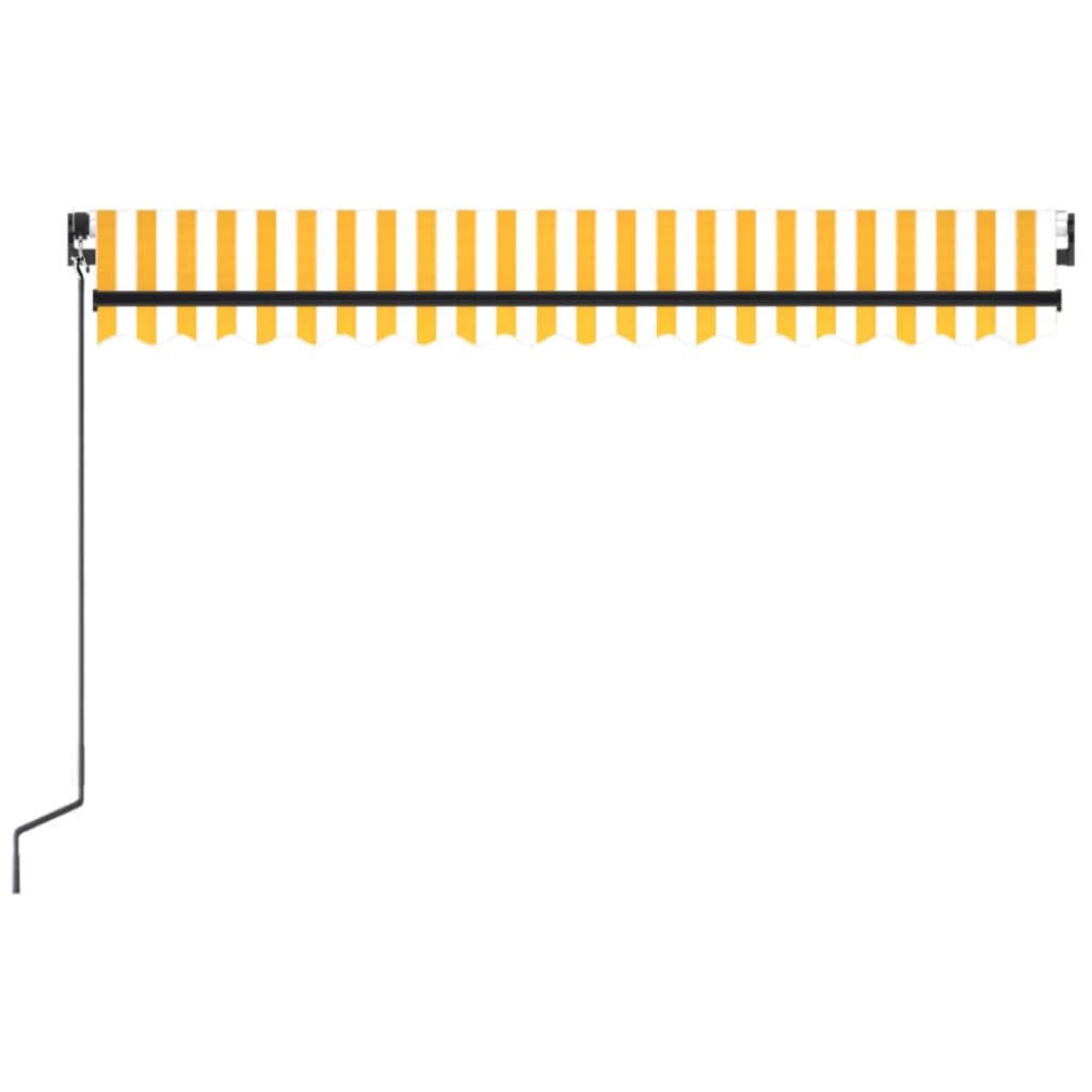 Markise Manuell Einziehbar 450x300 cm Gelb und Weiß