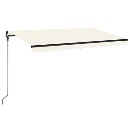 Markise Manuell Einziehbar mit LED 450x300 cm Creme