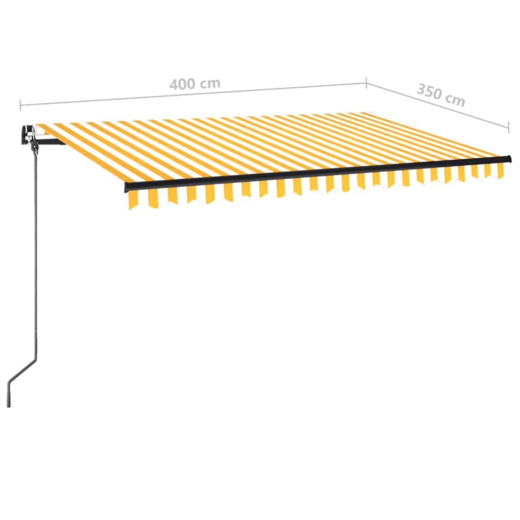 Markise Manuell Einziehbar 400x350 cm Gelb und Weiß