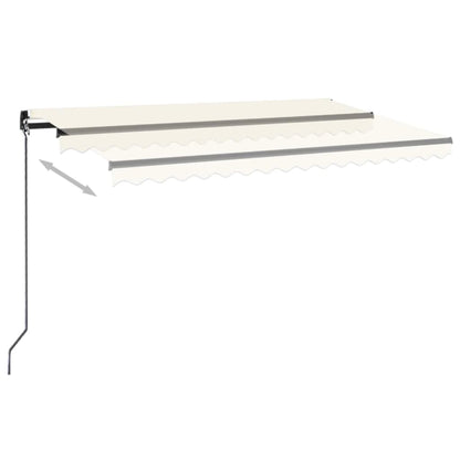 Markise Manuell Einziehbar mit LED 450x350 cm Creme