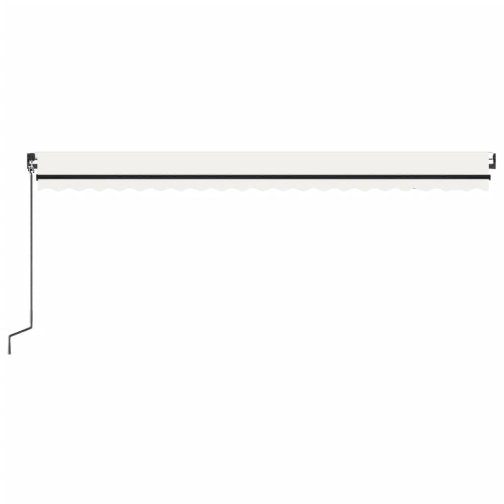 Markise Manuell Einziehbar mit LED 500x350 cm Creme