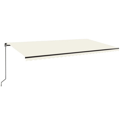 Markise Manuell Einziehbar mit LED 600x350 cm Creme