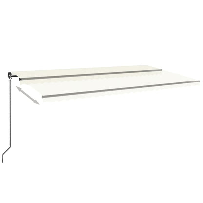 Markise Manuell Einziehbar mit LED 600x350 cm Creme