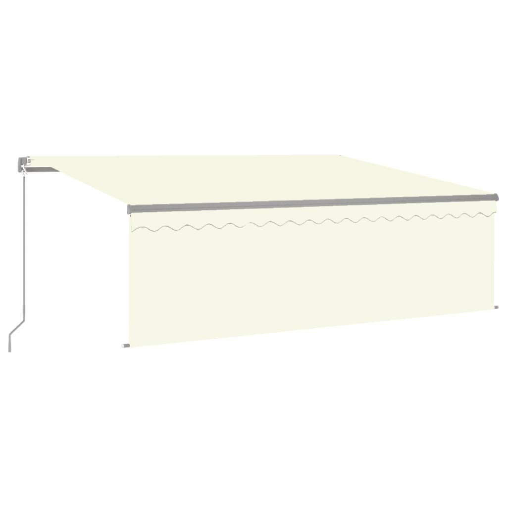 Markise Manuell Einziehbar mit Rollo 4,5x3 m Creme