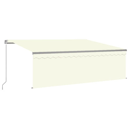 Markise Manuell Einziehbar mit Rollo 4,5x3 m Creme