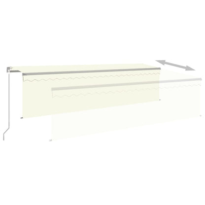 Markise Manuell Einziehbar mit Rollo 5x3 m Creme