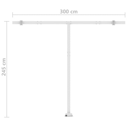 Standmarkise Manuell Einziehbar 300x250 cm Gelb/Weiß