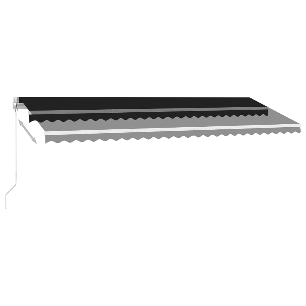 Markise Manuell Einziehbar mit LED 500x300 cm Anthrazit