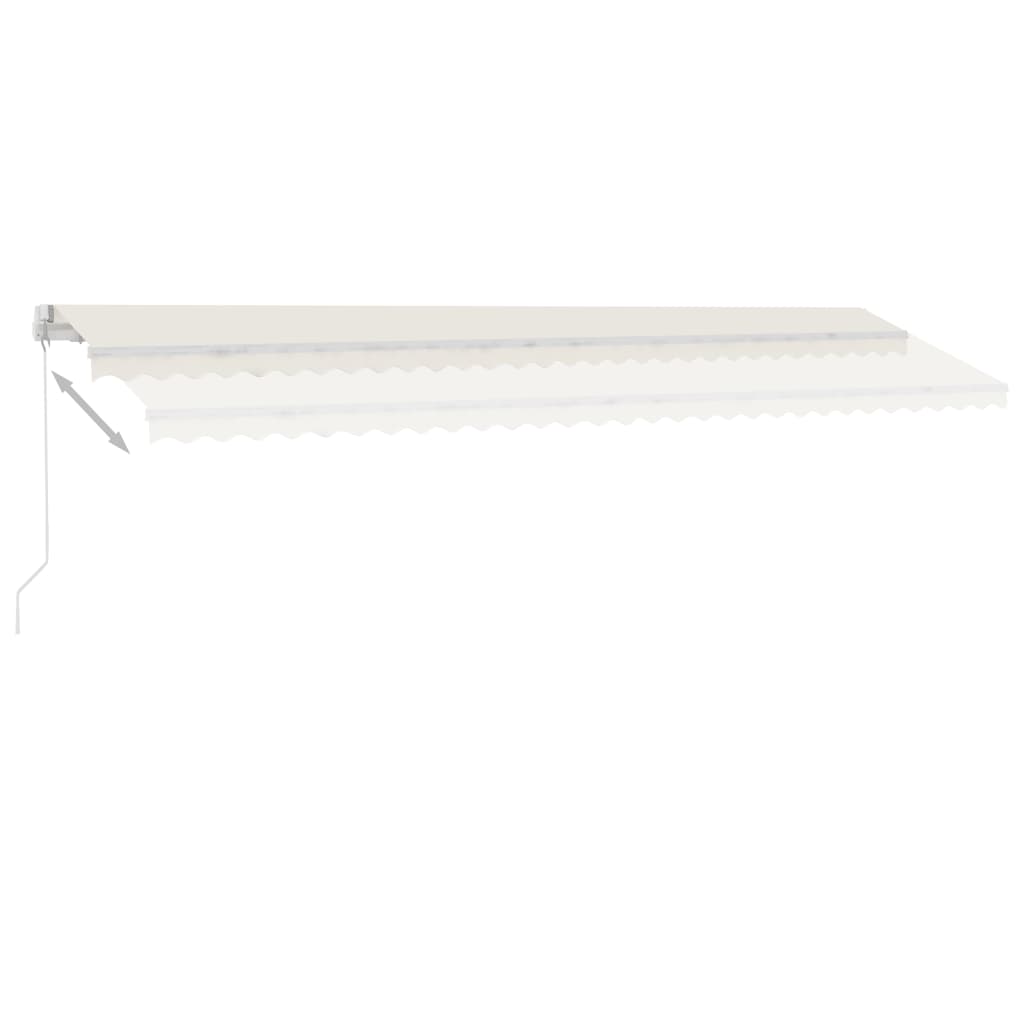 Markise Manuell Einziehbar mit LED 600x300 cm Creme