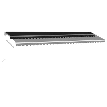 Markise Manuell Einziehbar mit LED 600x300 cm Anthrazit