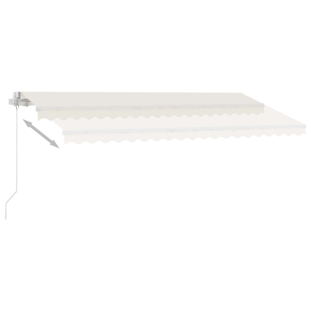 Markise Manuell Einziehbar mit LED 450x350 cm Creme