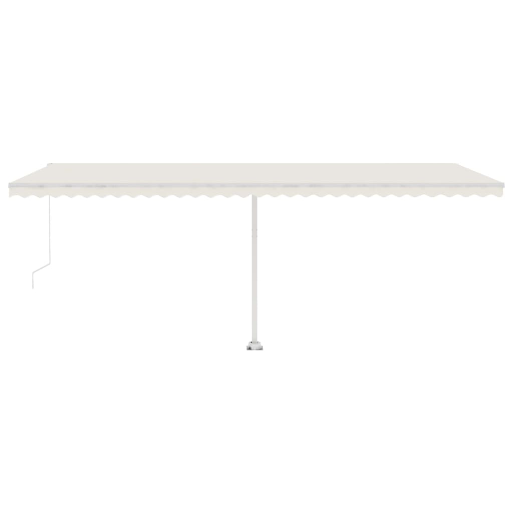 Markise Manuell Einziehbar mit LED 600x350 cm Creme