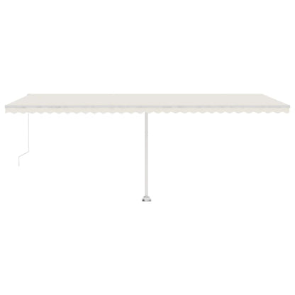 Markise Manuell Einziehbar mit LED 600x350 cm Creme