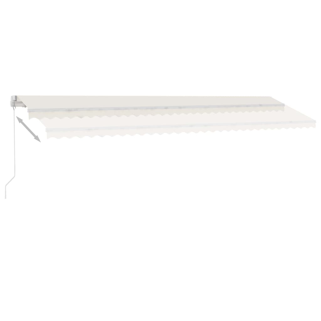 Markise Manuell Einziehbar mit LED 600x350 cm Creme