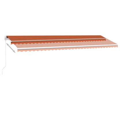 Markise Manuell Einziehbar mit LED 600x350 cm Orange und Braun