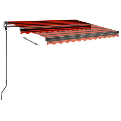 Einziehbare Markise Handbetrieben LED 350x250 cm Orange Braun